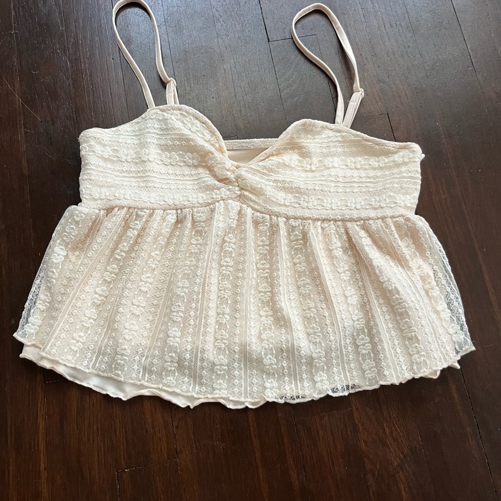 Elegant Cream Lace Women Top